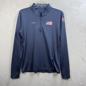 ROKA USA Triathlon 1/4 Zip Pullover Top Women's Size L Navy